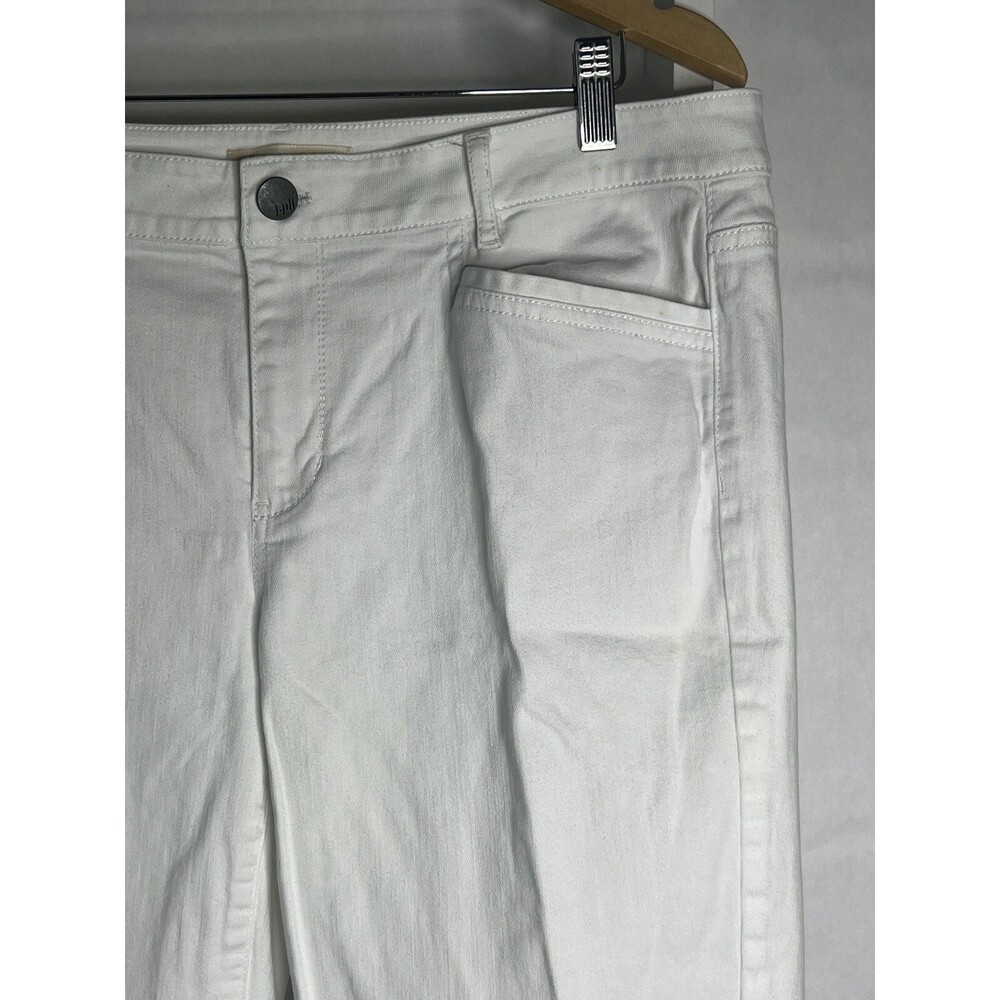 J. Jill White Denim 5 Pocket Jean Women's 14 Stretch Straight Leg Slim Boyfriend - Picture 5 of 14